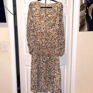 H&M • pleated animal print dress